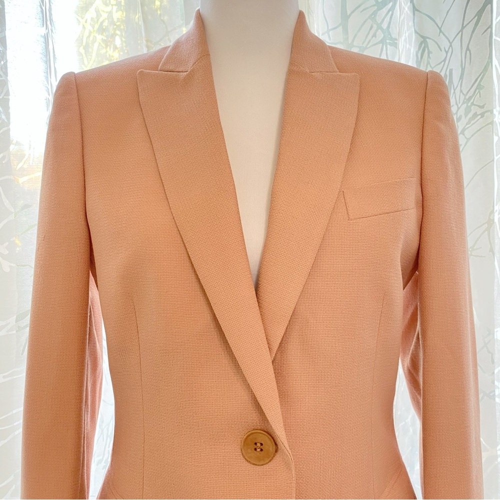 STELLA MCCARTNEY PINK WOOL SINGLE BUTTON BLAZER JACKET - Picture 3 of 13